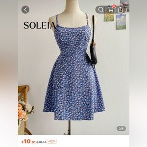 Blue Floral Women's Dress